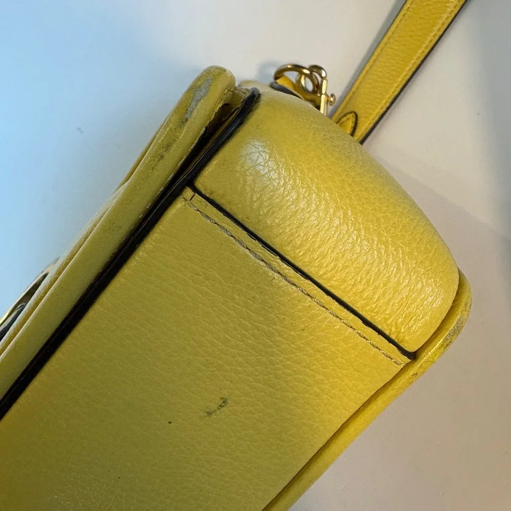 Coach Lonnie Crossbody Bag‎ In Signature Jacquard Gold/Retro Yellow C8307